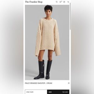 The Frankie Shop PAILEY BRAIDED SWEATER - CREAM Cable Knit Sweater